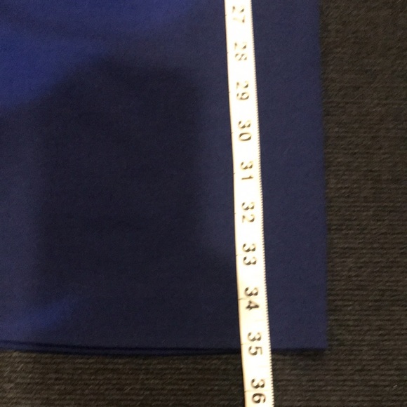 Trina Turk Cobalt Blue Ruffle Front Sleeveless Knee Length Sheath Dress-Size 10 - Picture 9 of 10